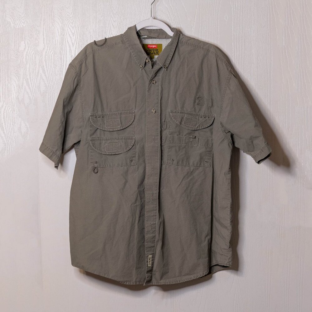 Wrangler Hero Outdoor Gear Men's Gray Versitile Fishing Shirt - Size Large